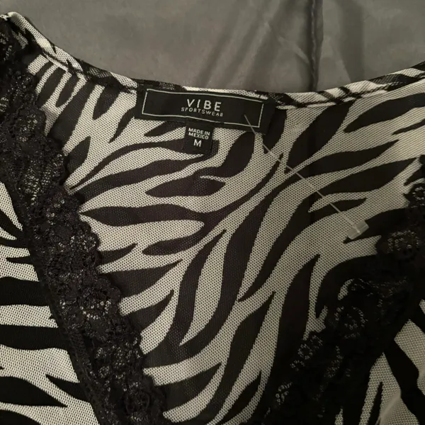 Urban Outfitters Zebra Mesh Lace Top - Image 2