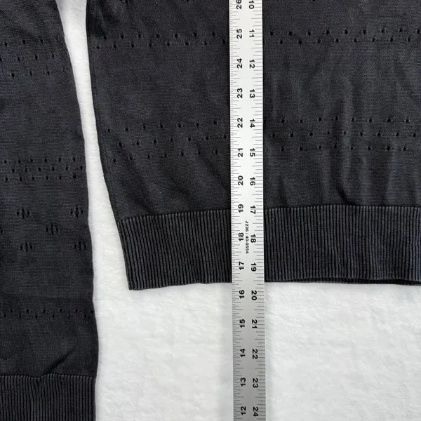 Rag & Bone Eyelet Knit Top Long Sleeve Cotton Blend Sweater Black Large‎ - Image 3