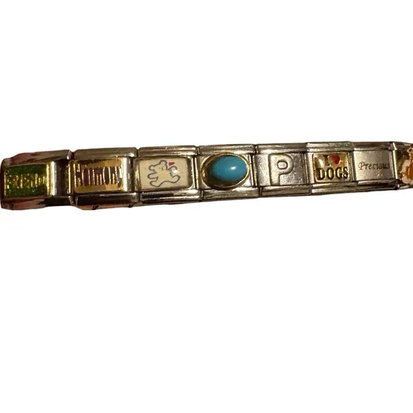 Puzzle Collection Dog Themed Stainless Steal Charm Bracelet One Size - Image 2