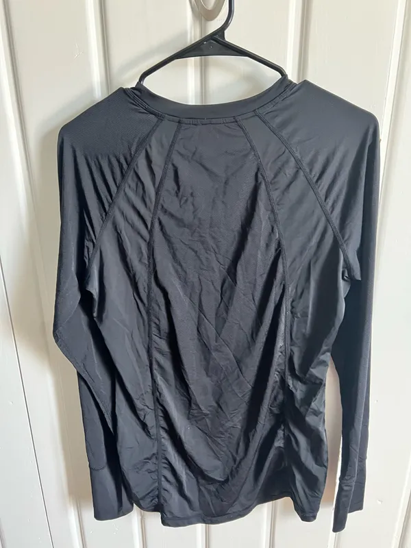 Black Long Sleeve Workout Top Size L - Image 2