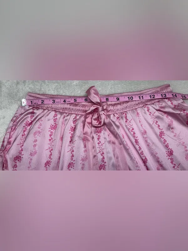 Rareraw Cottagecore Coquette Pink Satin Pajama Set Size Medium - Image 12