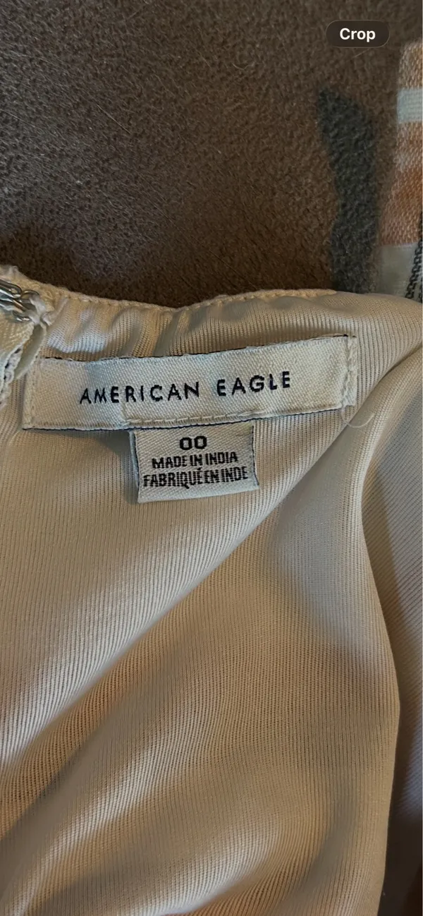 American Eagle white and orange plaid pattern jumpsuit - Image 4