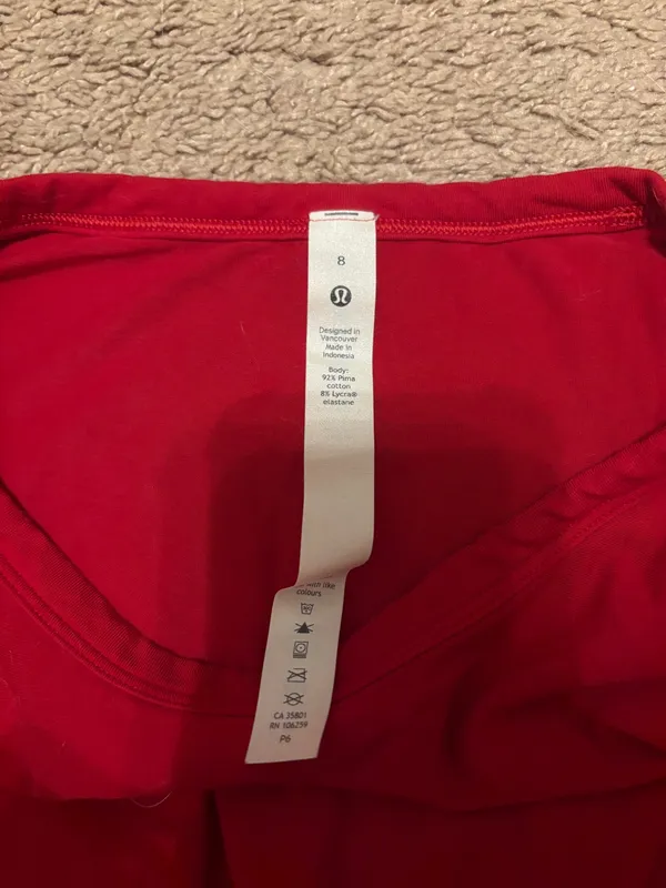 Lululemon Crescent Tee Dark Red - Image 4