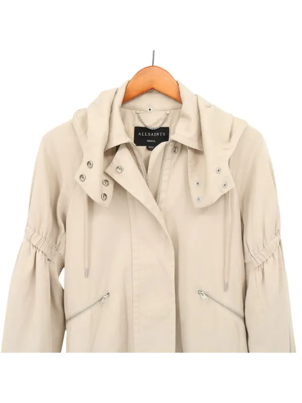 AllSaints Cherry Jacket in Barley Beige Hooded Zip Front S All Saints - Image 6