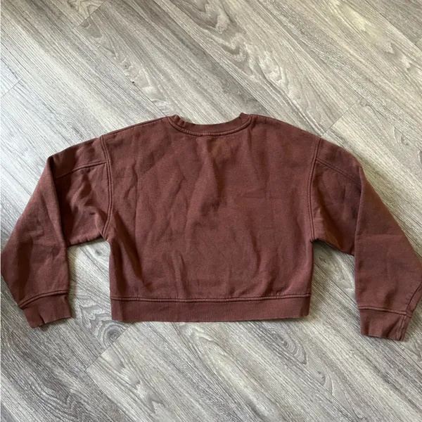 Zara Chocolate Brown CropTop Sweatshirt - Image 4