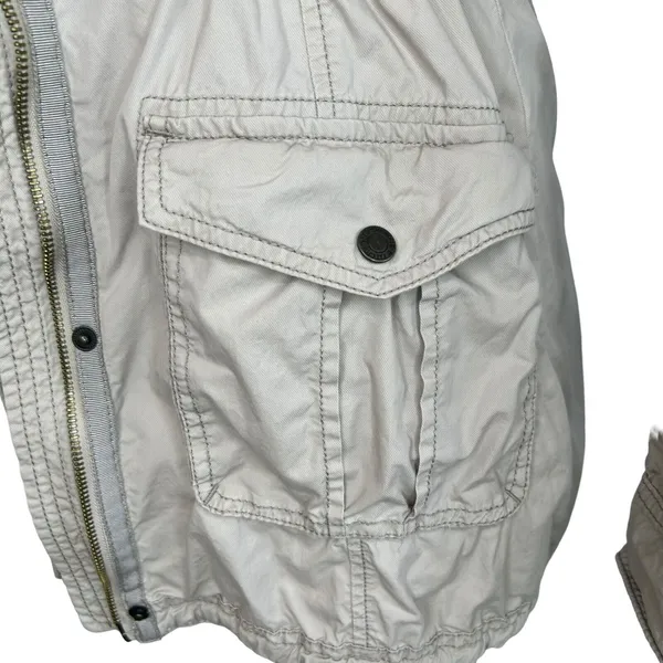 A&F Womens Size S Tan Hoodie Snap Jacket‎ Cotton Abercrombie Fitch - Image 4