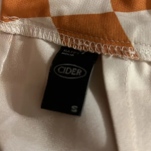 Cider orange‎ and white checkered pants high rise small - Image 3