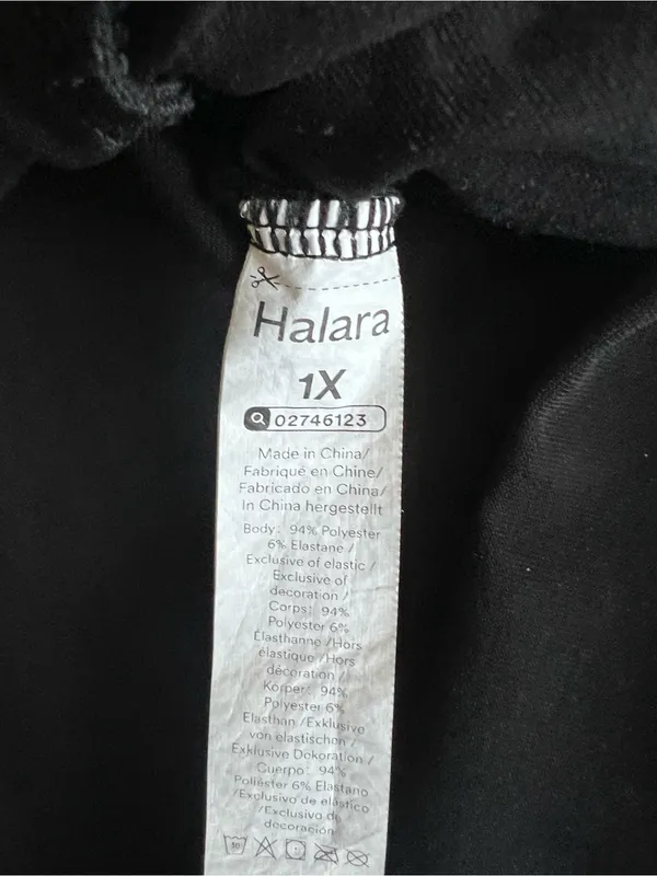 Halara Top Womens 1X Black Surplice Faux Wrap Ruched V- Neck - Image 5