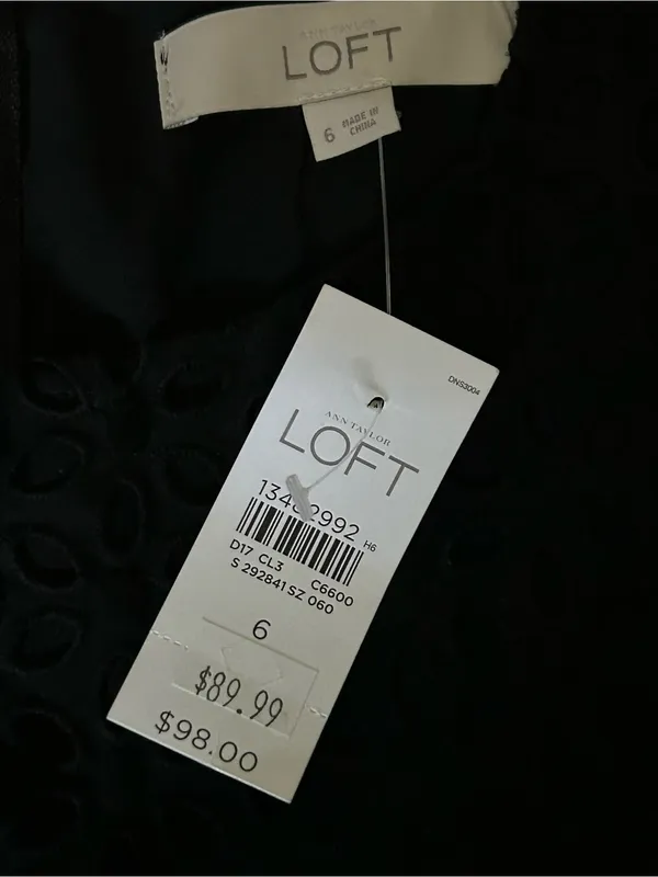 Loft Women’s Black Lace & Pleated Hem Sleeveless Dress SZ 6 NWT - Image 10