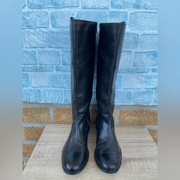 Frye Melissa Button Black Leather Knee High Riding Boots. 8.5 B - Image 5