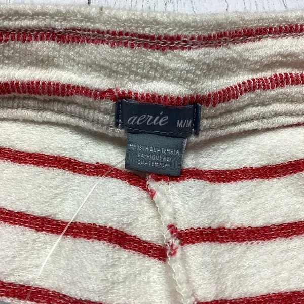 NWT aerie Red and Ivory Striped Shorts Size Medium - Image 4