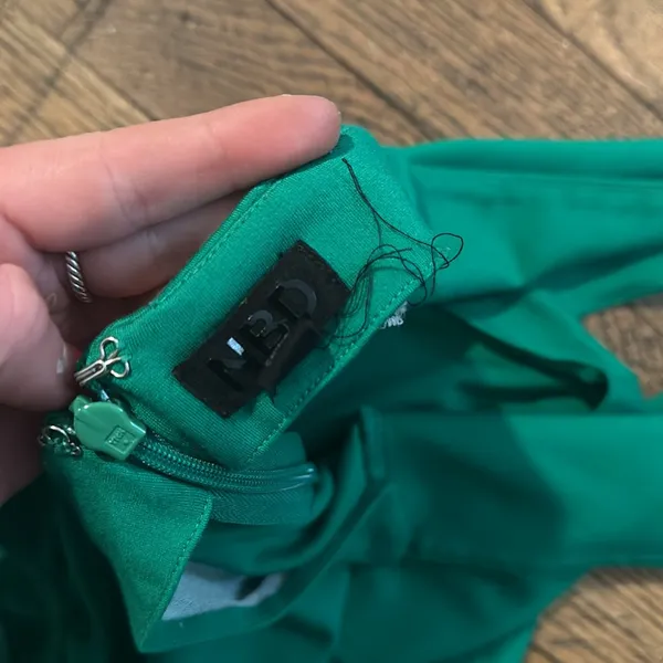 NBD emerald green wrap neck bodysuit - Image 4