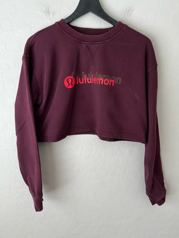 Lululemon All Yours Crop Sweatshirt Lunar New Year Burgundy - Image 2