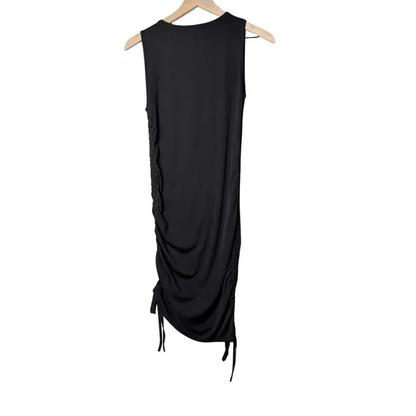 Romwe Black Dress Sleeveless Adjustable String Ruched Sides Size M - Image 2