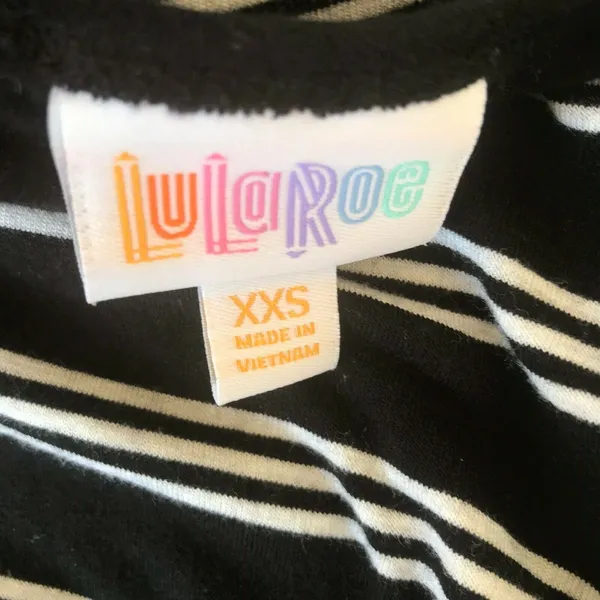 LuLaRoe Womens Top Size XXS Black White‎ Striped Irma Tunic Shirt - Image 8