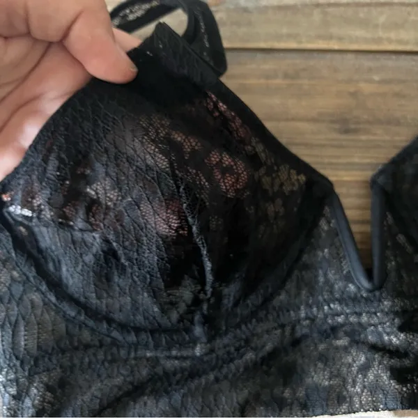 Free People Black Tameeka Lace Underwire Bra Size Size Small NWT - Image 3