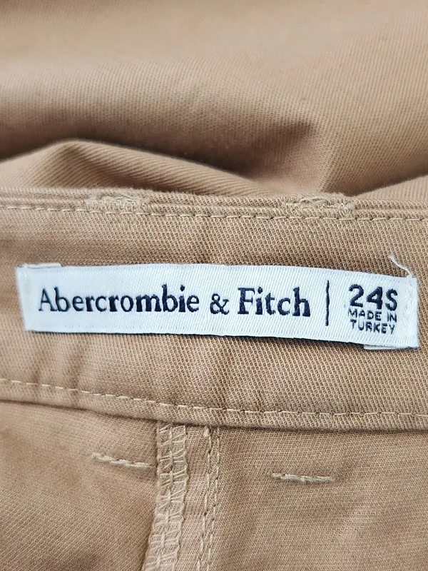 Abercrombie & Fitch Khaki Wide Leg Pleated Pants Size 24 Short - Image 10