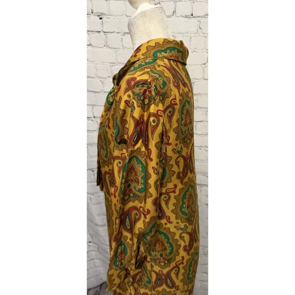 VTG 70s Paisley Floral Dress Vintage Hippie Groovy Vintage Rare M/L - Image 4