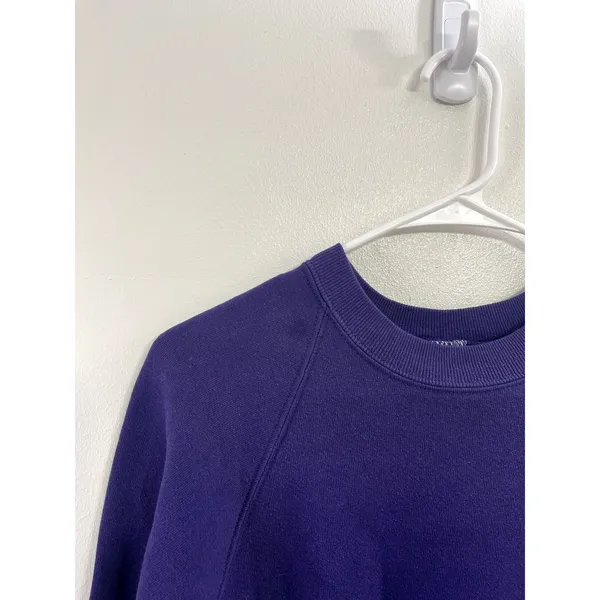 Vintage 90s Purple Jerzees Blank Crewneck Sweatshirt Size XL‎ Made in the USA - Image 3