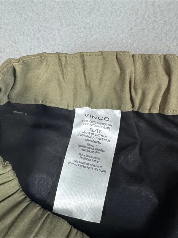 Vince Cotton Blend Parachute utility cropped Pants in olive-Khaki Size: XL - Image 7