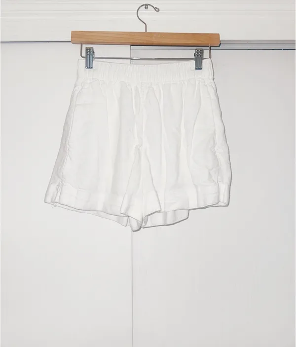 White Linen Shorts Abercrombie - Image 2