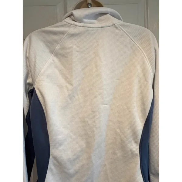 The North Face Womens Large Grid Fleece Jacket White Blue Full Zip Outdoor - Image 7