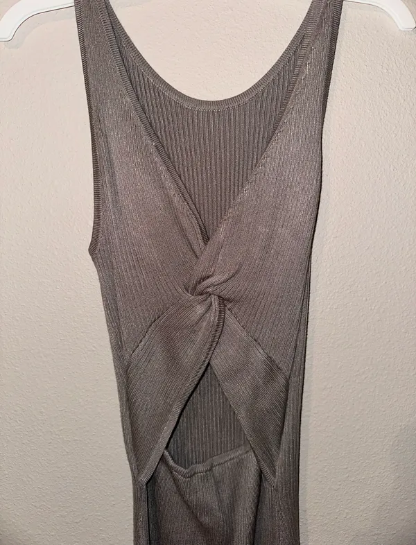 Maxi Bodycon Dress Gray Size XS - Image 4