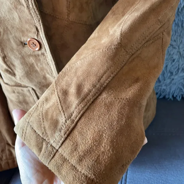 JUICY LUCY Tan/Brown Leather Suede Jacket Size M - Image 3
