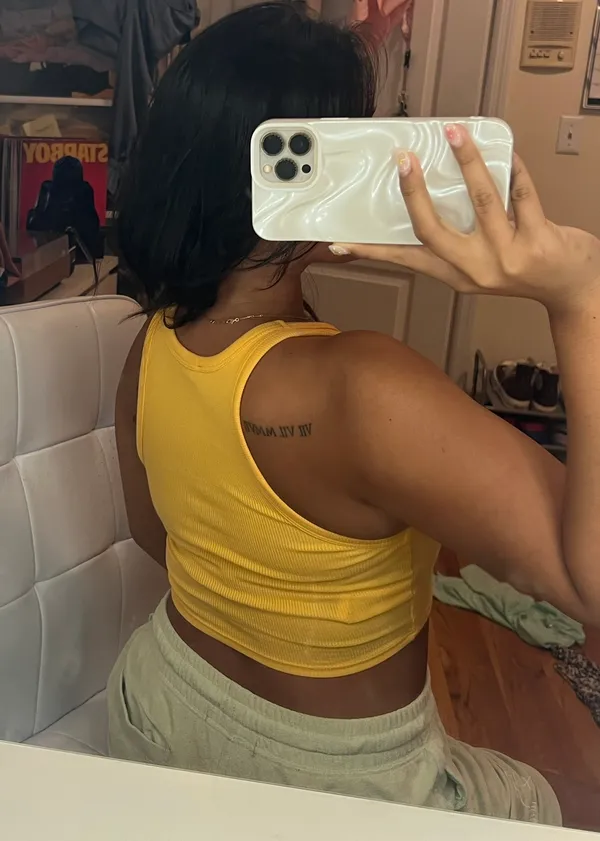 ZARA Orange Ribbed Tank Top - Image 2