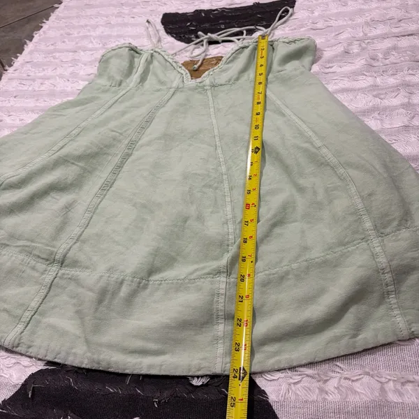 Free People Altura Mini Dress Sz L Light Green Boho Hippie Preppy Coastal Beach - Image 14