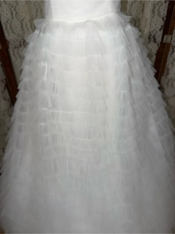 Stunning New MacDuggal Tiered Tulle Wedding Gown - Image 5
