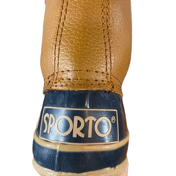 Sporto Women’s Beige Leather Insulated Lace-Up Duck Rain Boots Size 6 - Image 9