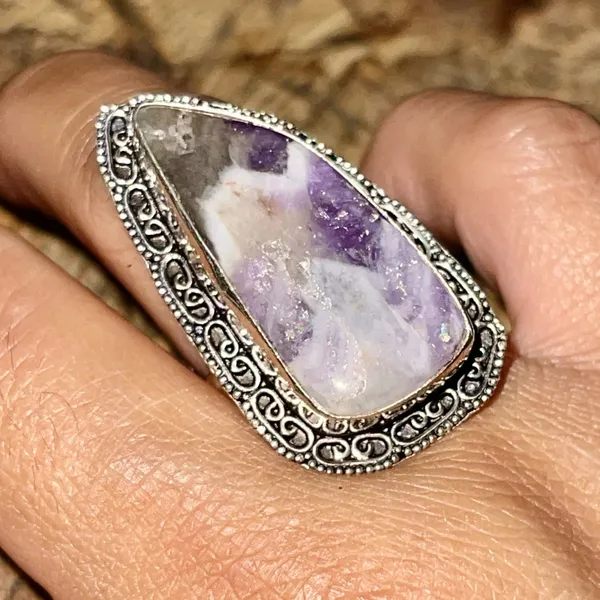 Purple Chevron Amethyst Ring Size 8 1/4 - Image 2