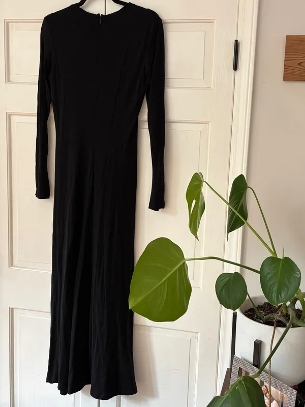 Ulla Johnson Ceryse Dress Noir Black Long Sleeve Ruched Waist‎ Maxi Size Large - Image 8