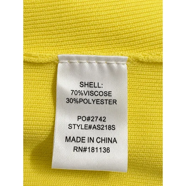 RIVIR Yellow High Rise Wide Leg Pull On Knit Pants Stretch Size Small - Image 5