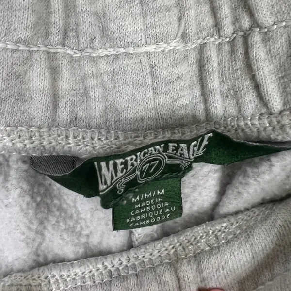 American Eagle Cotton Blend Casual Pull‎ On Gray Jogger Sweatpants Sz Medium - Image 6