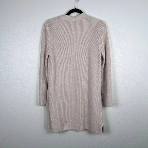 Old Navy Womens Long‎ Sleeve Open Front Ribbed Cardigan Beige M - Image 6