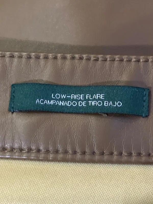Wild Fable Faux Leather Flare Pants Womens 16 Brown Low Rise Leather Used - Image 7