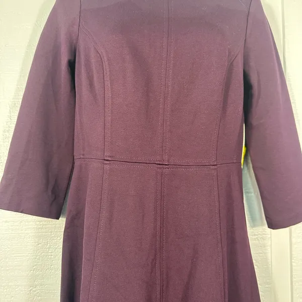 Eliza J Purple A Line 3/4 Sleeve Fit and Flare Dress Size 6 NWT - Image 6