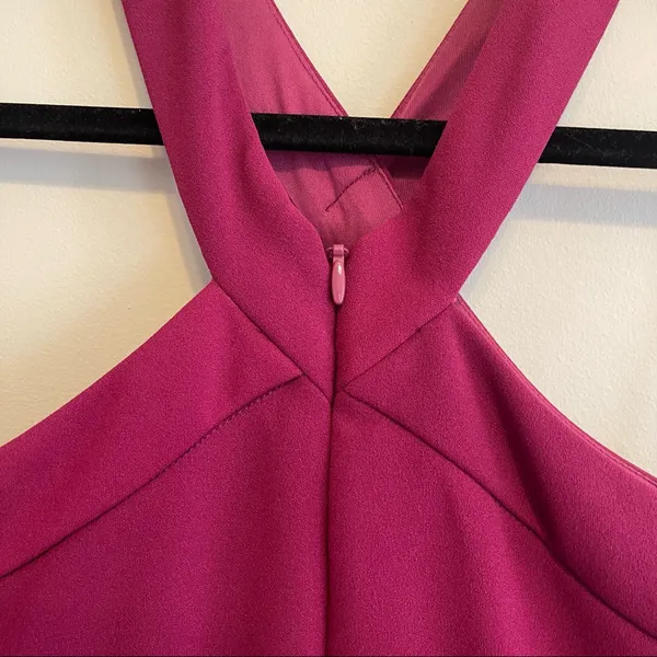 Lulu's The Way You Look Tonight Magenta Halter Skater Dress Size XS - Image 5