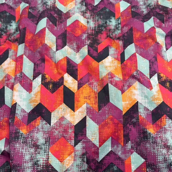 Lukka Lux Womens Geometric Chevron Racerback Activewear Tank Top Purple Orange L - Image 2
