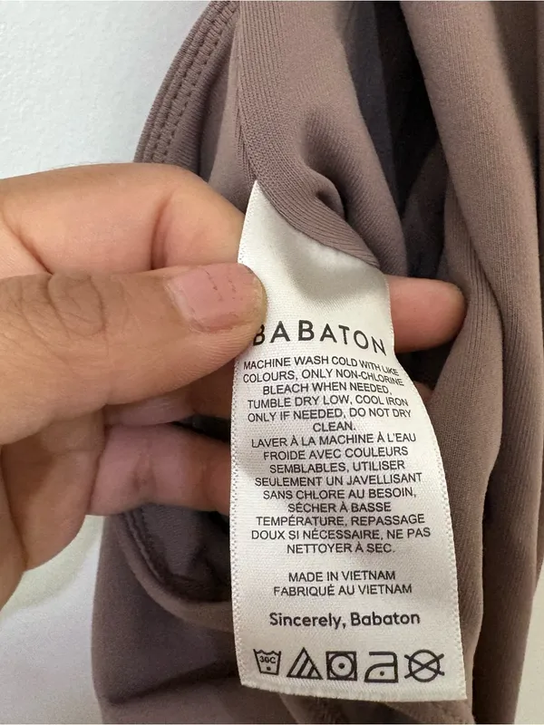 Aritzia Babaton Contour Deep Taupe Cross Back Thong Bodysuit Size Small - Image 6