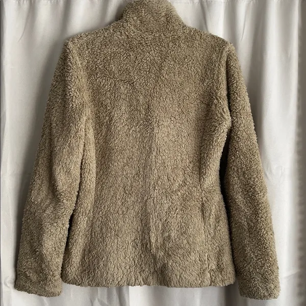Patagonia Women Los Gatos Sherpa Fuzzy Tan Brown‎ Full Zip Jacket Small - Image 2