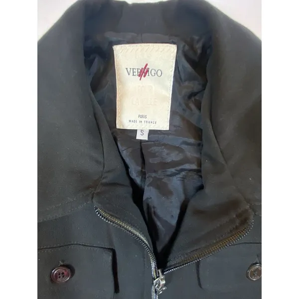 Vertigo jacket coat Paris Brand small‎ Blazer, Dress With Pockets black full zip - Image 2