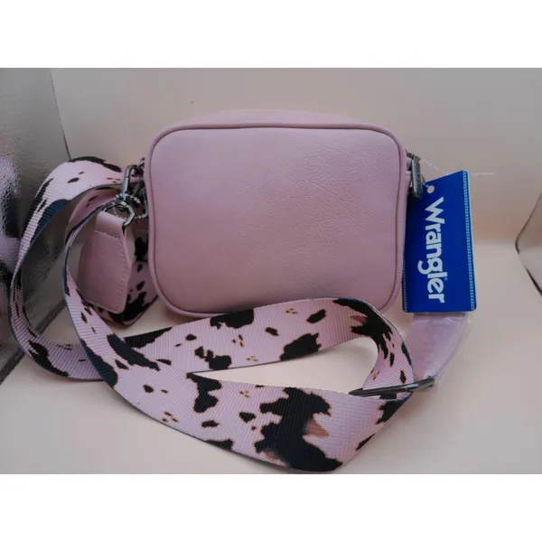 Wrangler Pink Cow Print Crossbody Camera Bag Western Montana West‎ Guitar Strap - Image 3