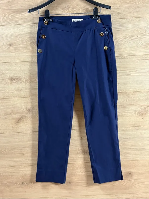 Nanette Lepore Navy Blue Stretchy Crop Pull-on Pants NWT Size Small - Image 3