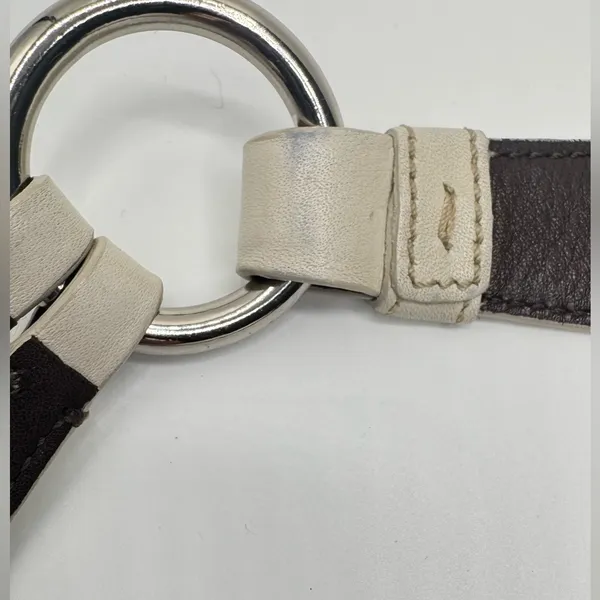Coach vintage3653 Soho Y2k Double Pocket Buckle Flap Cream Leather Shoulder Bag - Image 12