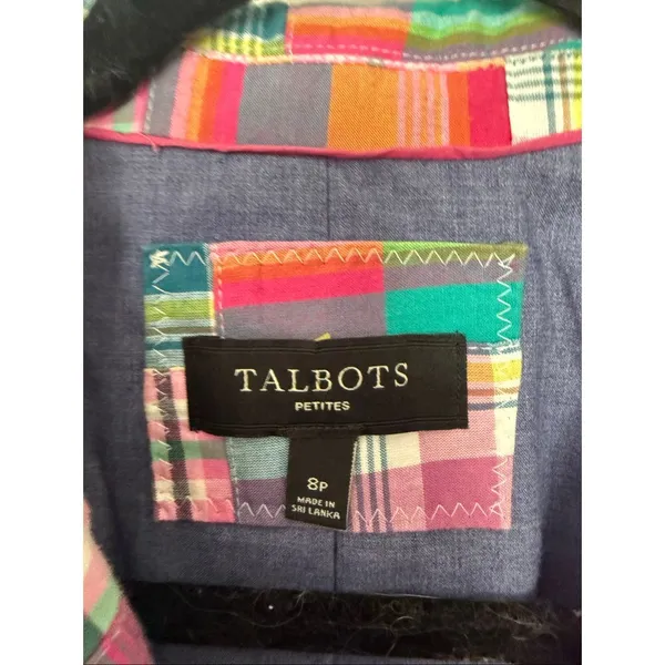 Talbots Women’s 8P Pink Patchwork Blazer Jacket Y2K 2000s Clueless Vibes - Image 2