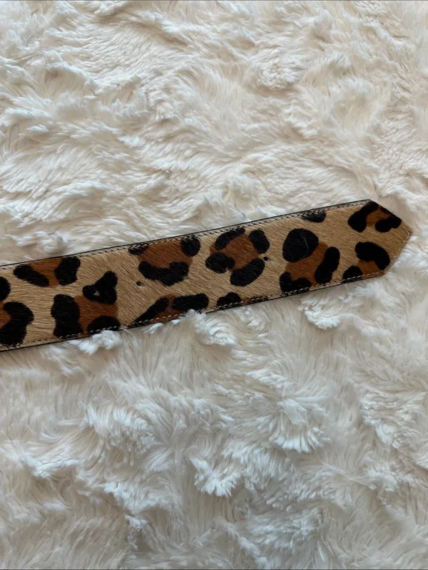 Talbots Leopard-Print Wide Belt with Black Buckle- size small (38 inches) - Image 10