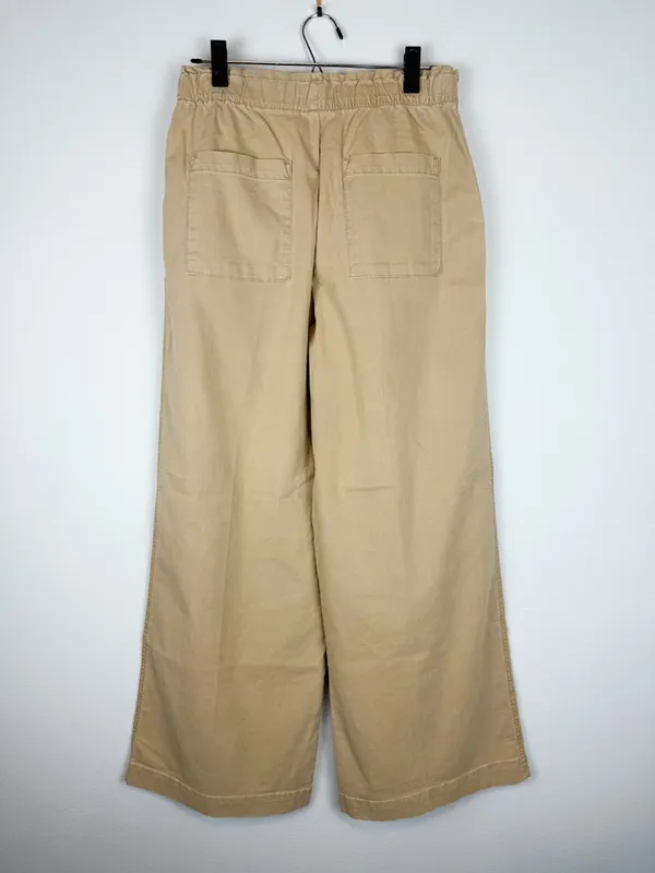 NWT LOFT Wide Leg Loose Fit Pleated Poplin Trouser Pant Tan Size Small - Image 9